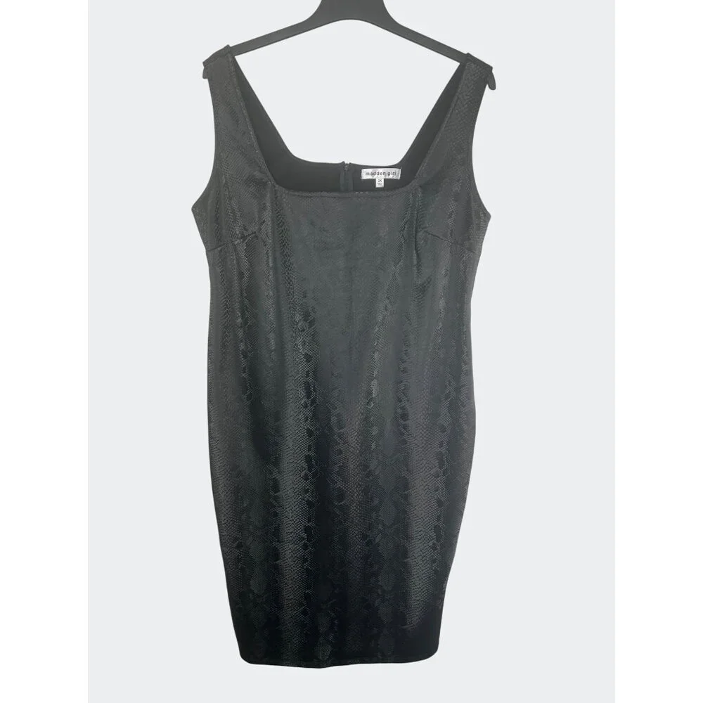 Madden Girl Black Faux Snakeskin Sleeveless Bodycon Dress 2X - Picture 14 of 14